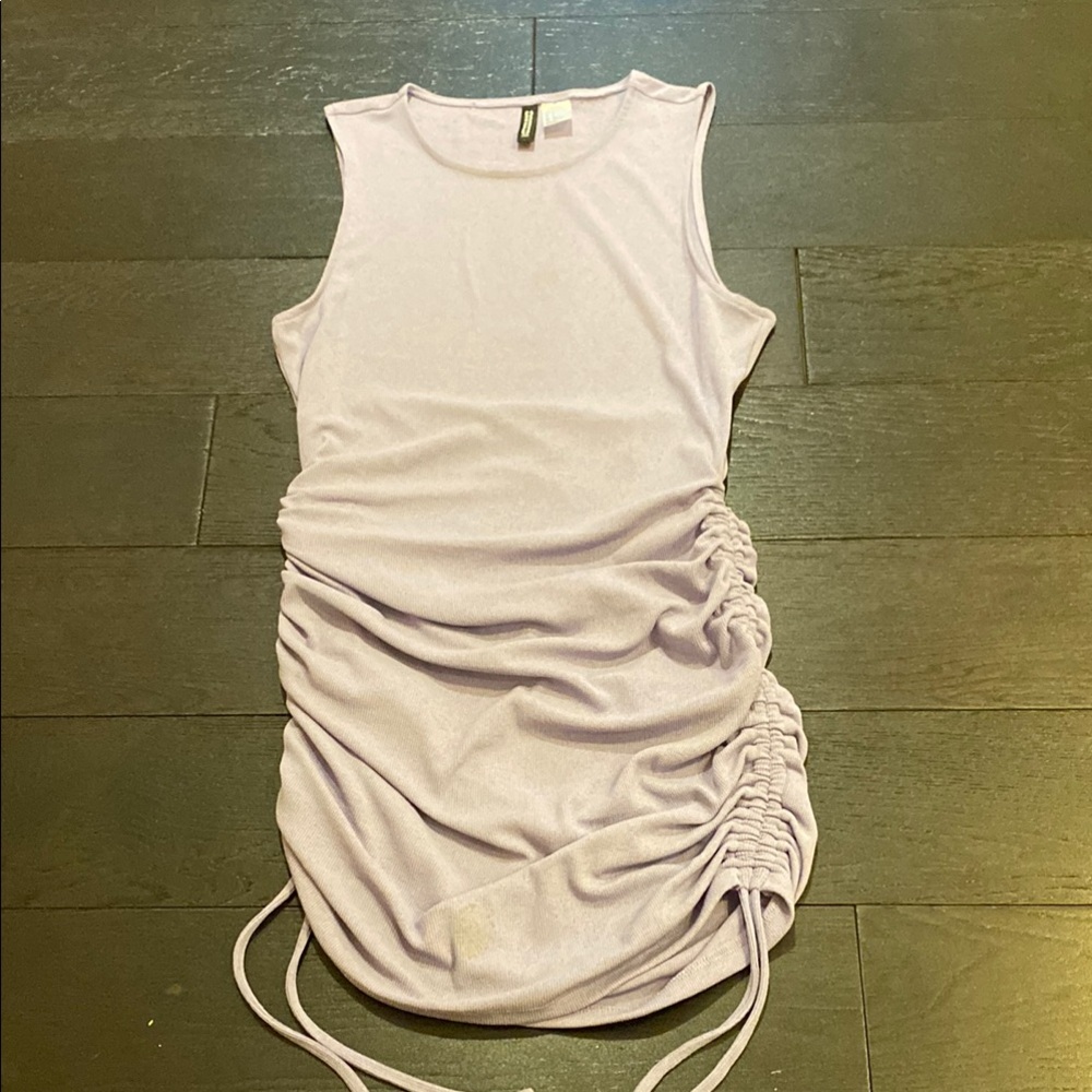 Lavender Sleeveless Ruched Dress